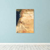 Het Israëlische land langs de oostkust Canvas Afdruk (Insitu (Houten vloer))