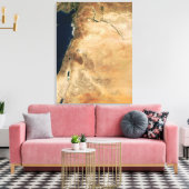 Het Israëlische land langs de oostkust Canvas Afdruk (Insitu (Woonkamer))
