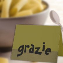 Het Italiaans dankt u nota neemt van Grazie