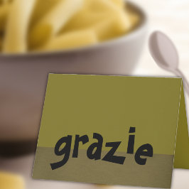 Het Italiaans dankt u nota neemt van Grazie Bedankkaart