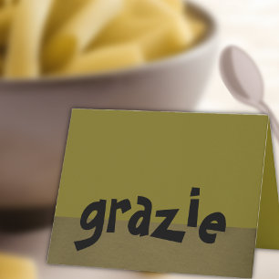 Het Italiaans dankt u nota neemt van Grazie Bedankkaart