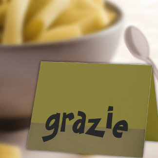 Het Italiaans dankt u nota neemt van Grazie Bedankkaart
