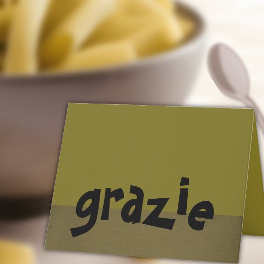 Het Italiaans dankt u nota neemt van Grazie Bedankkaart