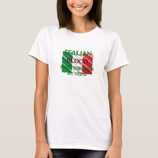 Het Italiaanse bloed loopt door mijn veteraan T-shirt (Voorkant)