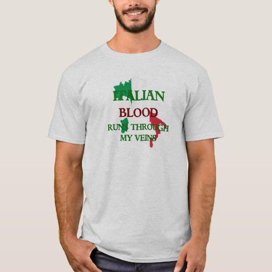 Het Italiaanse bloed loopt door mijn veteraan T-shirt (Voorkant)