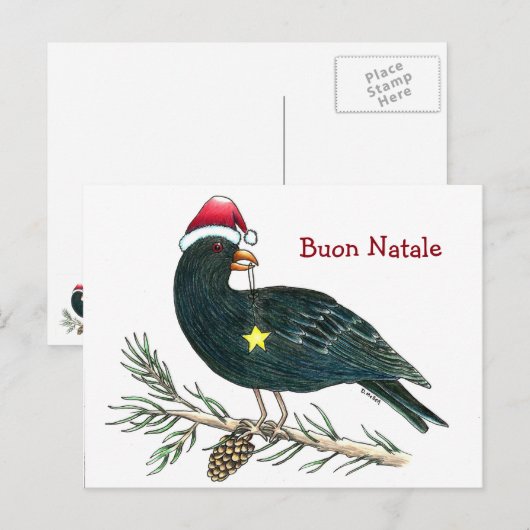 Het Italiaanse Briefkaart "Buon Natale " van (Voorkant / Achterkant)