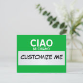Het Italiaanse Hallo Mijn Naam is Briefkaart (Staand voorkant)