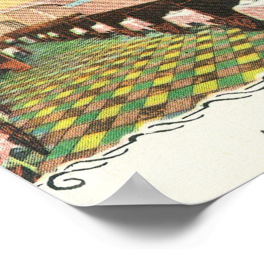 Het Italiaanse restaurant Alhambra & Caf � Poster (Hoek)