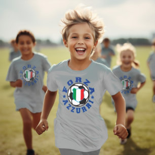 Het Italiaanse voetbal van Forza Azzurri Kind T-shirt