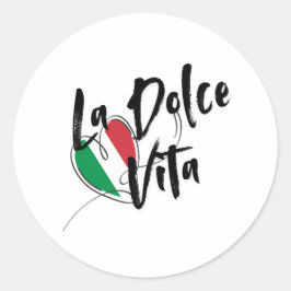 Het Italiaanse zoete leven. La Dolce Vita Ronde Sticker