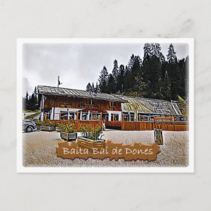 Het Italië alpenhut Baita Bai de Dones Dolomiti - Briefkaart