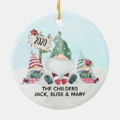 Het jaar 2020 bleven we thuis kerst keramisch ornament (Achterkant)