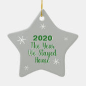 Het jaar 2020 is thuiskerst keramisch ornament (Voorkant)