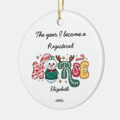 Het jaar dat ik een geregistreerd verpleegkundige  keramisch ornament (Links)
