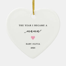 Het Jaar Dat Ik Een Mama Baby Meisje Ornament Werd