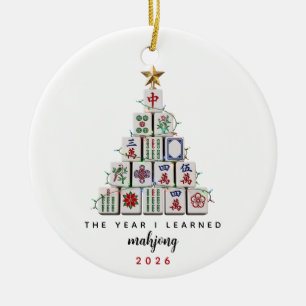 Het Jaar Dat Ik Mahjong Leerde Aangepaste Jaar Orn Keramisch Ornament