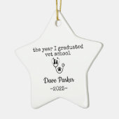 Het Jaar Dat Ik Mijn Dierenartsenopleiding Afrondd Keramisch Ornament (Links)