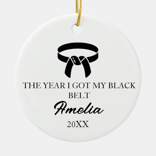 HET JAAR DAT IK MIJN ZWARTE BAND HAALDE, Karate Keramisch Ornament (Voorkant)
