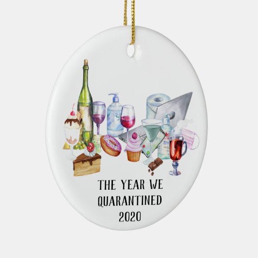 Het jaar dat we 2020 Drink snacks hebben opgestart Keramisch Ornament (Rechts)