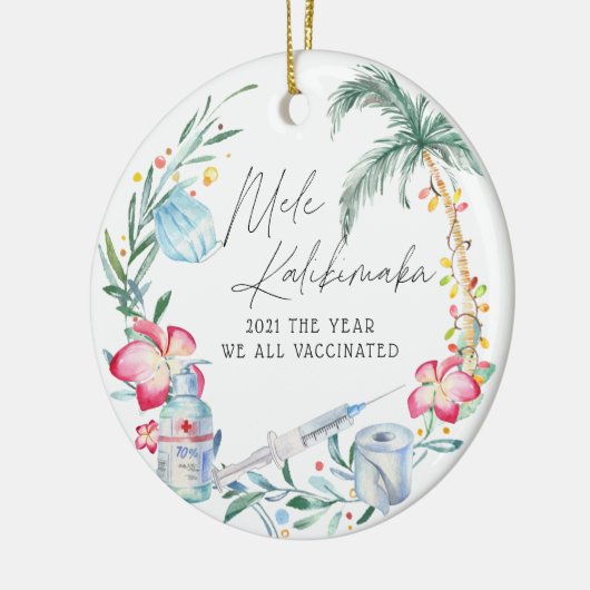 Het jaar dat we allemaal hebben gevaccineerd | Her Keramisch Ornament (Links)