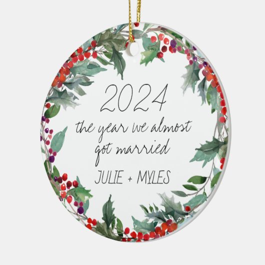 Het jaar dat we bijna getrouwd waren | Huwelijk 20 Keramisch Ornament (Links)