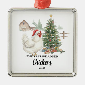 Het Jaar Dat We Kippen Toevoegden Aangepaste Kippe Metalen Ornament