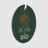 Het jaar dat we Mr & Mrs 2025 gepersonaliseerd wer Ornament (voorkant)