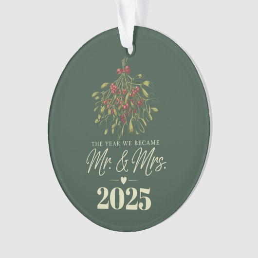 Het jaar dat we Mr & Mrs 2025 gepersonaliseerd wer Ornament (voorkant)
