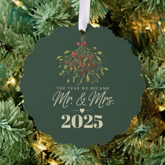 Het jaar dat we Mr & Mrs 2025 gepersonaliseerd wer Ornament Kaart (Insitu (Drie))