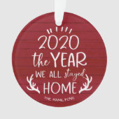 Het jaar dat we thuis bleven 2020 Covid Rustiek Ho Ornament (voorkant)
