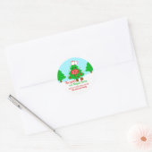 Het jaar dat we thuis bleven 2020 kerstboom ronde sticker (Envelop)