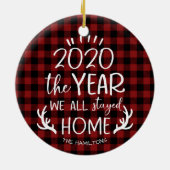 Het jaar dat we thuis bleven 2020 Schattige Covid Keramisch Ornament (Achterkant)
