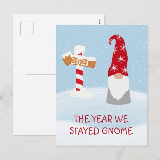 Het jaar dat we thuisbleven 2021 Kabouter Kerstmis Feestdagenkaart (Voorkant / Achterkant)