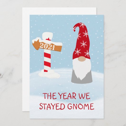 Het jaar dat we thuisbleven 2021 Kabouter Kerstmis Feestdagenkaart (Voorkant / Achterkant)