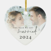 Het jaar dat we trouwden foto overlay keramisch ornament (Voorkant)