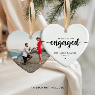 Het jaar dat we verloofd raakten Namen & Foto Keramisch Ornament