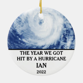 Het jaar dat we werden getroffen door de orkaan Ia Keramisch Ornament