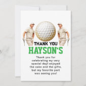 Het jaar erop, golf verder! 1e verjaardag  bedankkaart (Voorkant)