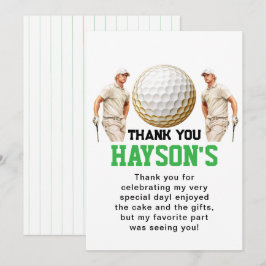 Het jaar erop, golf verder! 1e verjaardag bedankkaart