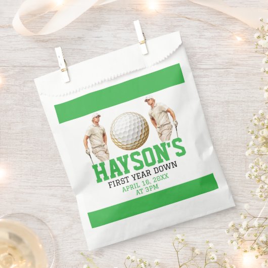 Het jaar erop, golf verder! 1e verjaardag bedankzakje (Geknipt)