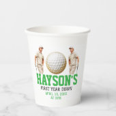 Het jaar erop, golf verder! 1e verjaardag papieren bekers (Voorkant)