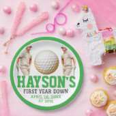 Het jaar erop, golf verder! 1e verjaardag papieren bordje (Feest)