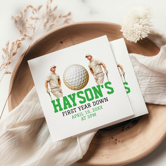 Het jaar erop, golf verder! 1e verjaardag servet