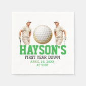 Het jaar erop, golf verder! 1e verjaardag servet (Voorkant)