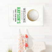 Het jaar erop, golf verder! 1e verjaardag welkom spandoek (Insitu)