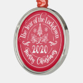 Het jaar van de afgrendeling 2020 grappige kerst metalen ornament (Links)