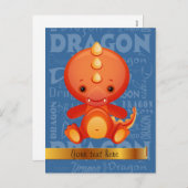 Het Jaar van de Cartoon van de douane van het Art. Feestdagenkaart (Voorkant / Achterkant)