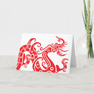 Het jaar van de draak 2024 Chinese nieuwjaarskaart Bedankkaart