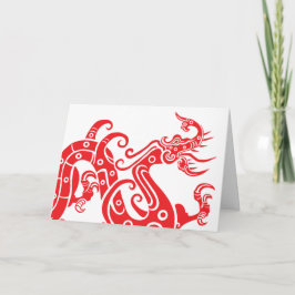 Het jaar van de draak 2024 Chinese nieuwjaarskaart Bedankkaart