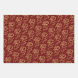 Het Jaar van de Draak met Luxe Ontwerp Inpakpapier Vel